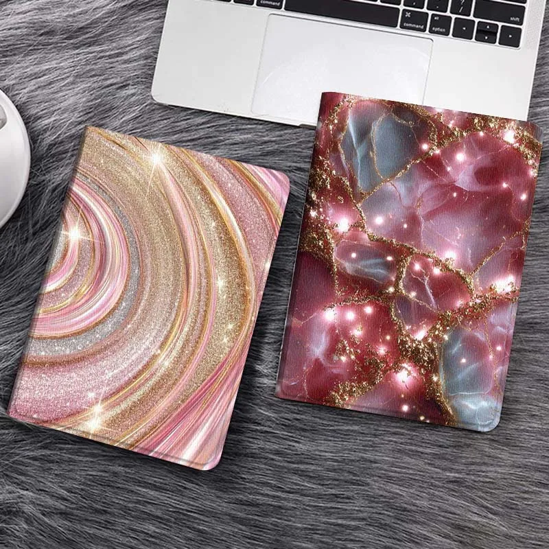 Фото Чехол для планшета Samsung Galaxy Tab S6 S11 A A7 A8 A9 A11 10.1 10.4 10.5 Plus Lite с розовым золотым блестящим узором №1
