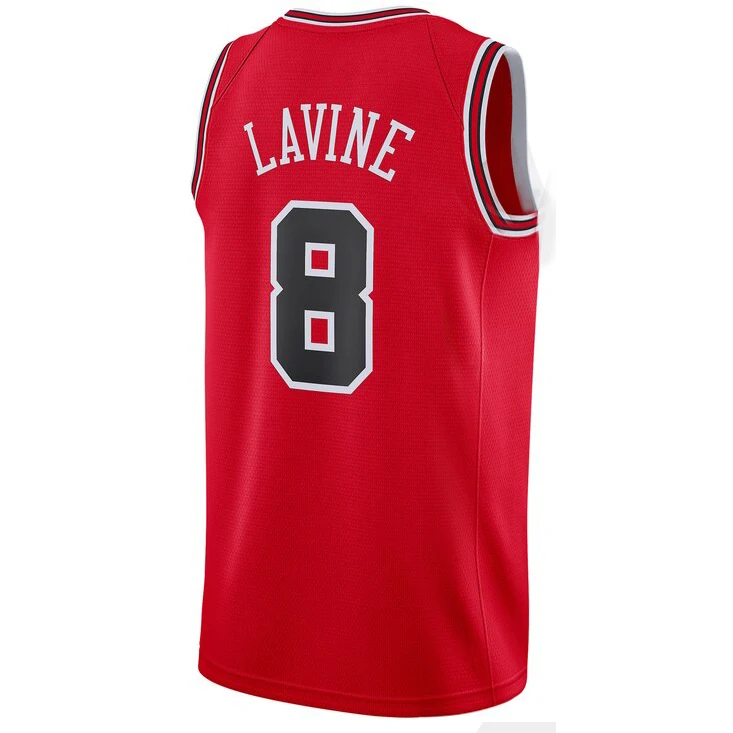 

2022 American Basketball Jerseys Clothes Chicago Bulls Zach LaVine #8 European Size Ball Pants T Shirts Cool Tops Loose Cloth