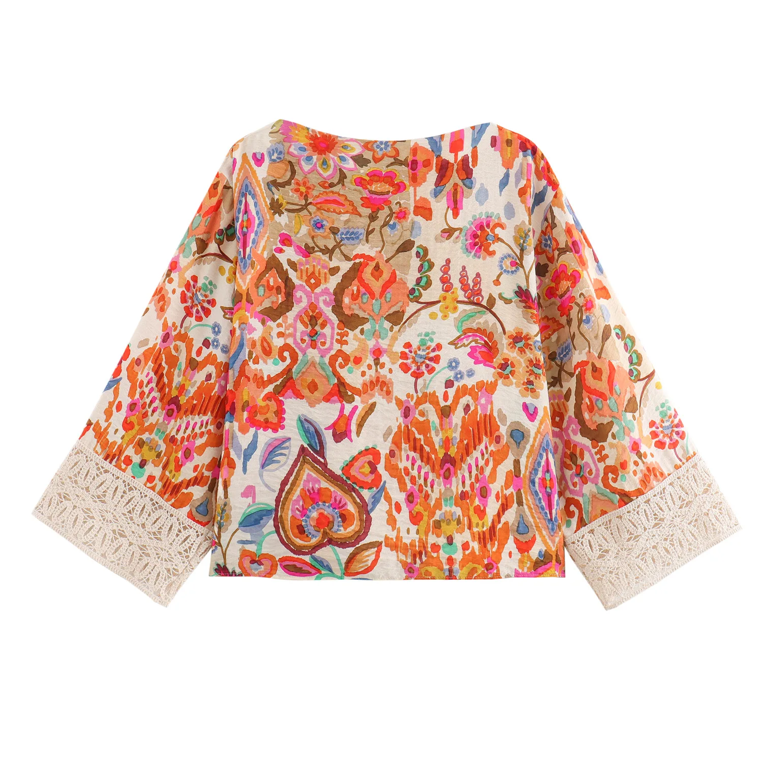 Женский костюм-рубашка с принтом Лето 2024 богемная рубашка модный костюм широкими