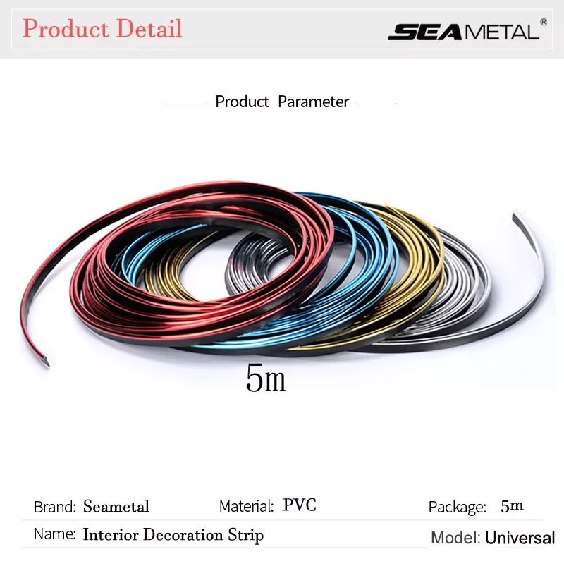 

5m Car Interior Mouldings Strips Auto Decoration Door Dashboard Thread Universal Automobiles Decor Strip Stickers Accessories