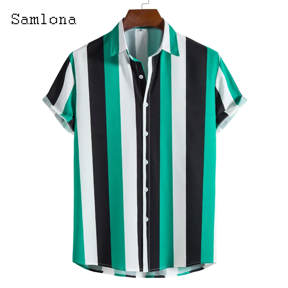 

Мужская модная рубашка с коротким рукавом, английская блузка, последняя летняя модель, полосатые топы, мужская повседневная рубашка, одежда...