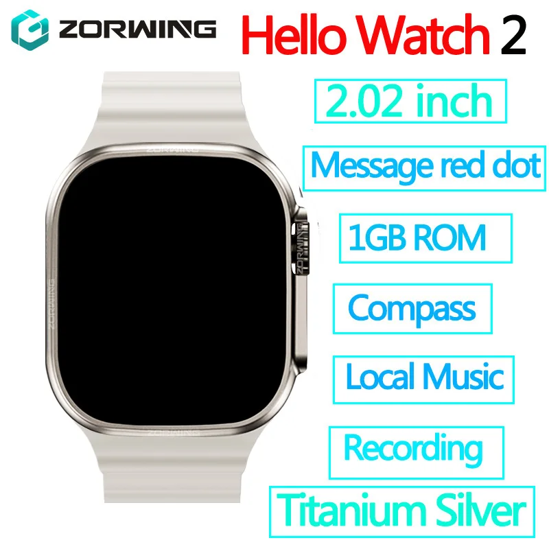 Hello Watch 2 Smart Watch 2.02 Inch H11 Ultra Upgrade Men Series 8 Wireless Charging Bluetooth Call Smartwatch Women 1GB 2023