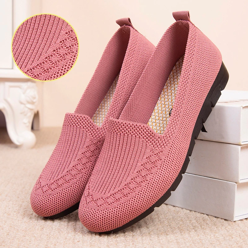 

New Casual Shoes Women's Mesh Breathable Slip on Flat Shoes Ladies Loafers Comfortable Lightweight Sneaker Socks Women Loafers