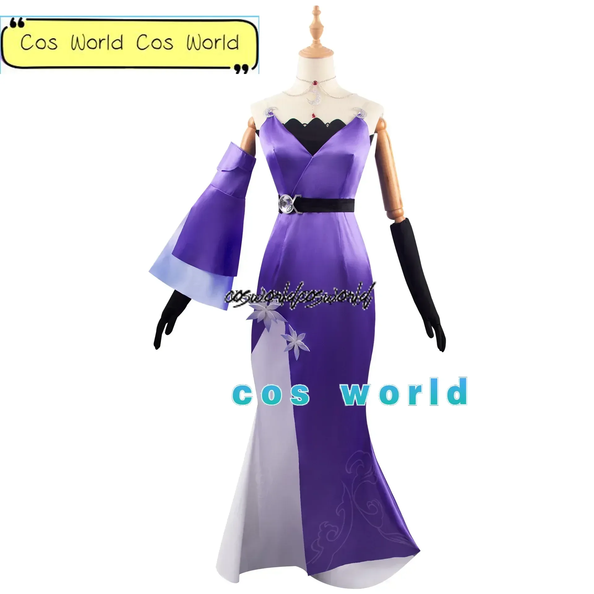 Игра Honkai: Звездный рельс косплей Jingliu фиолетовый костюм парик Женский для косплея