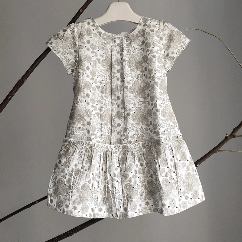 

Girls Cotton Short Sleeve Summer Dress Kids Print Floral Cause Princess Dresses Children'S Dignified Elegant Cute Dress For Girl
