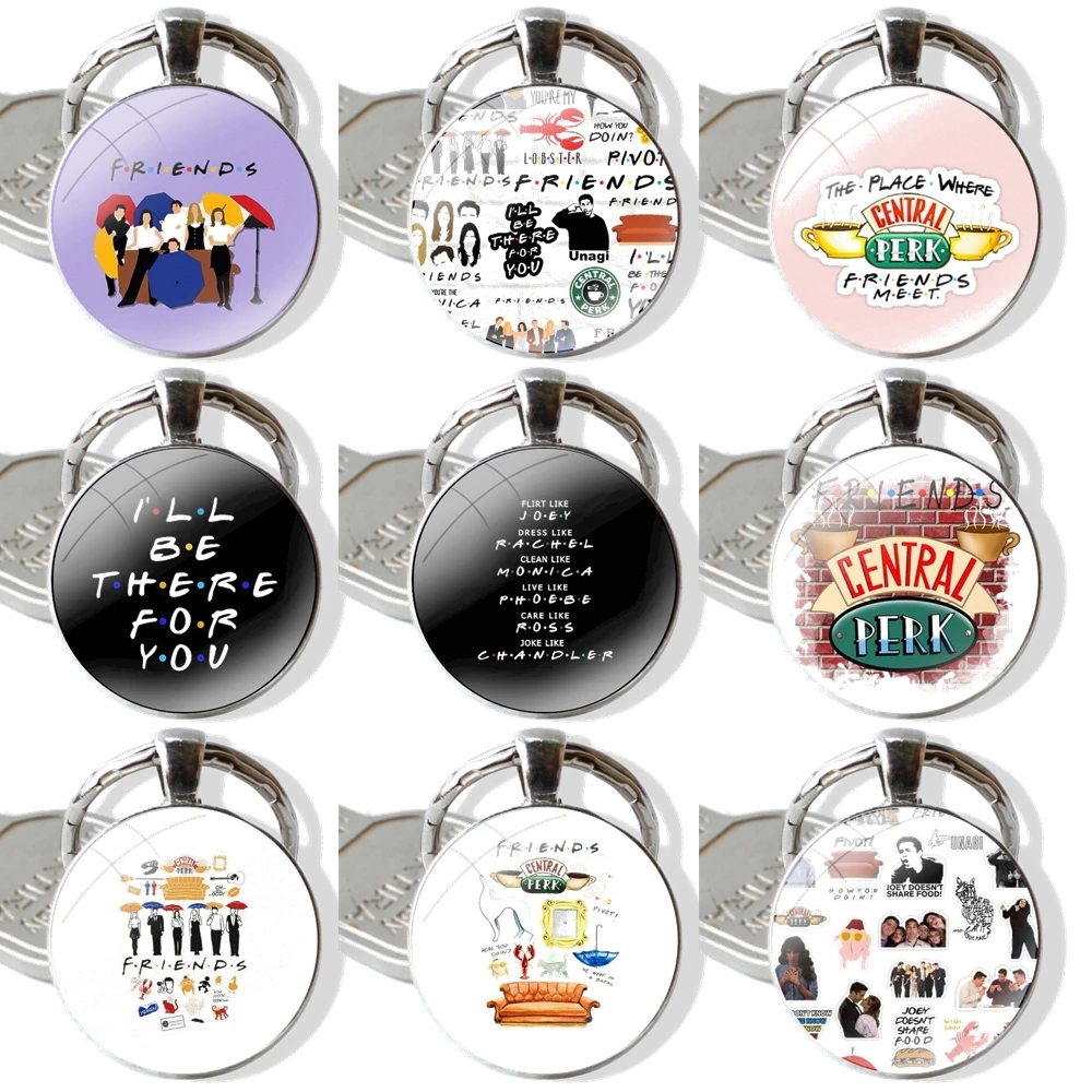 

Central Perk Friends Pendant Car Key Chains Handmade Glass Cabochon Keychain
