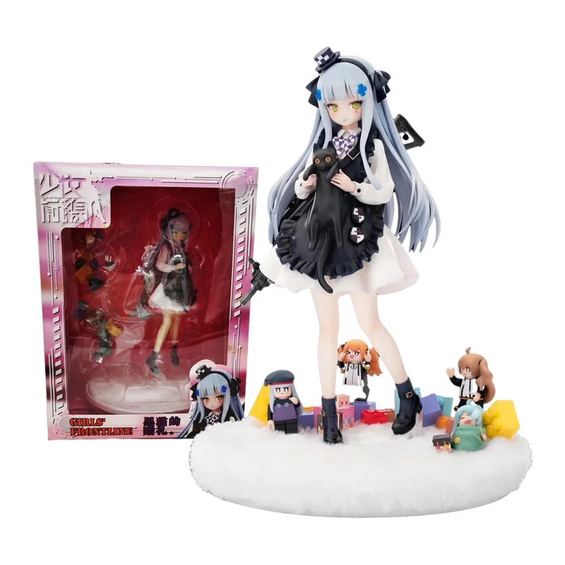 

21cm Girls Frontline Anime Figure HK416 Black Cat's Gift Action Figures PVC Collection Model Doll Classic Ornaments Toys