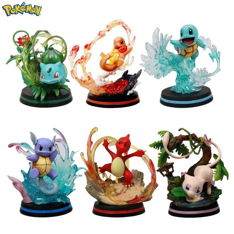 Pokemon Action Figure Pvc Action Figurine Model Charmander Bulbasaur Chikorita Ivysaur Cyndaquil Vulpix Collection Kids Gift Toy