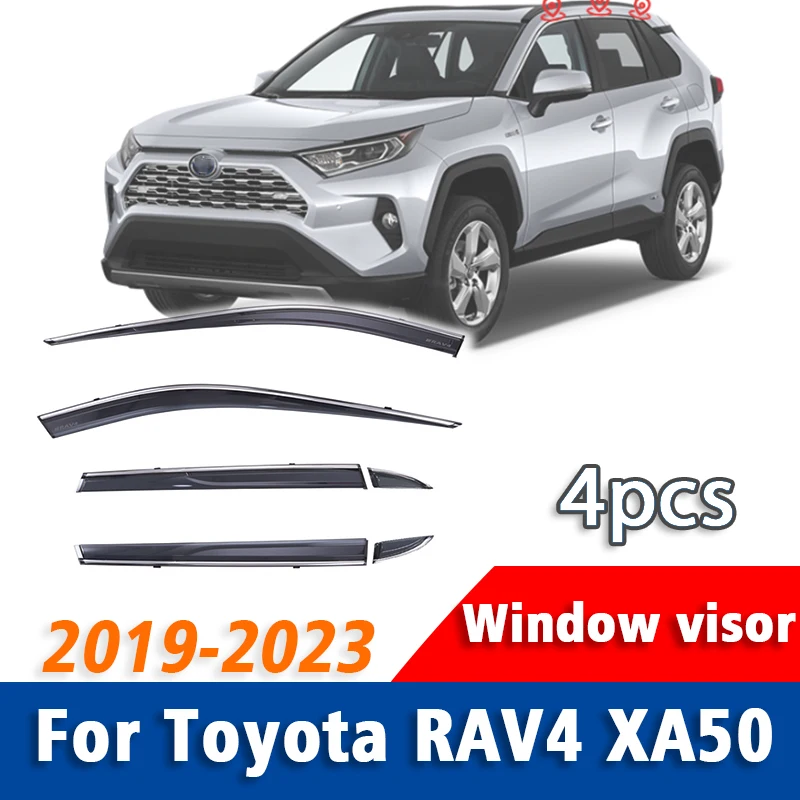 

FOR Toyota RAV-4 RAV4 XA50 2019-2023 Rain Shield Window Visors Guard Vent Cover Trim Awnings Shelters Protection Car Accessories