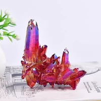1pc 100 natural crystal quartz electroplated colourful column reiki mineral ore or ornaments aquarium home decor healing stone