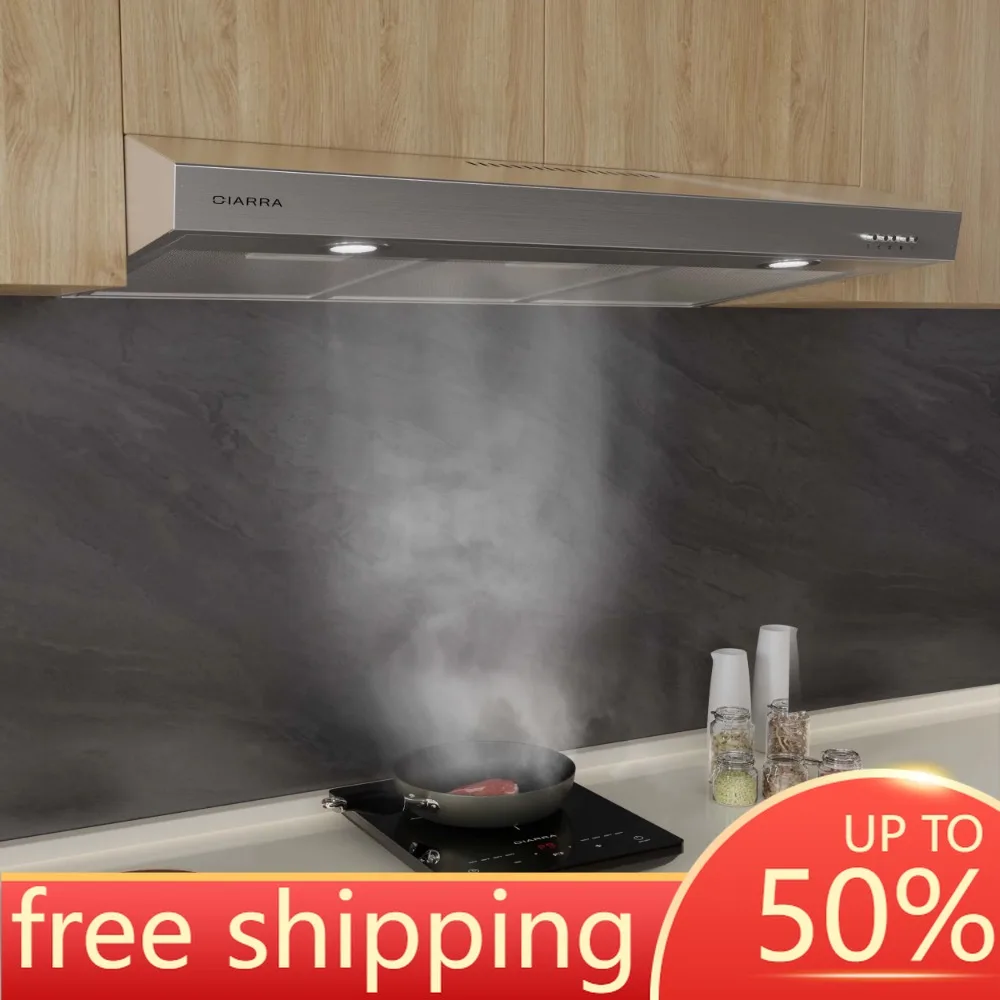 

Кухонный шкаф 30 дюймов с выдвижной крышкой, тонкая кухонная вытяжка из нержавеющей стали без кабеля, с Ducted Convertible