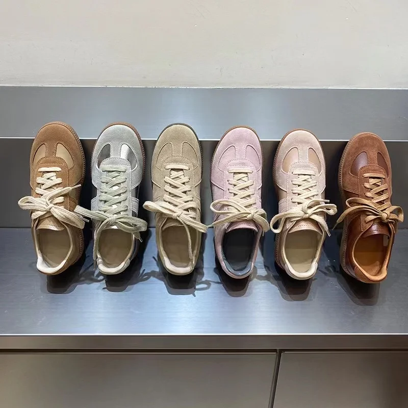 

Женские маленькие белые туфли из натуральной кожи в Корейском стиле ретро Осень-зима 2023 Новая повседневная спортивная обувь на плоской подошве