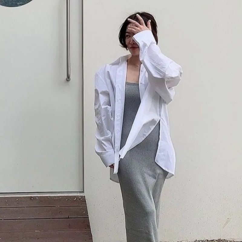 Блузка женская с вырезами на спине шнуровке бантом однобортная весна-осень 2024