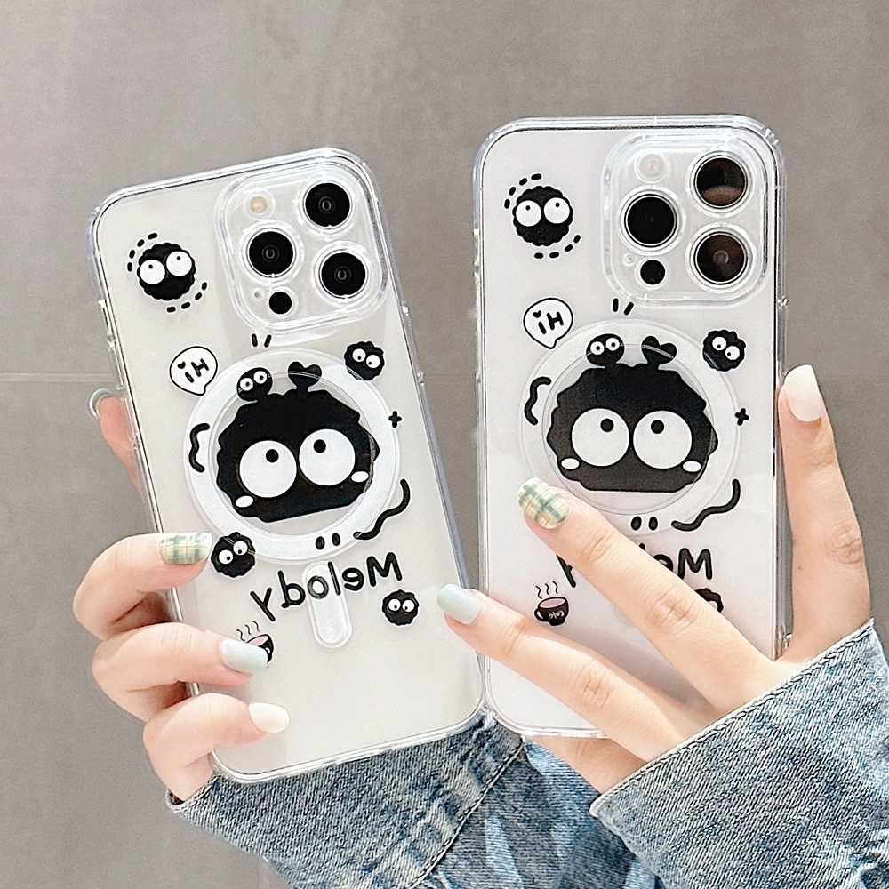 Магнитный чехол для телефона с рисунком Susuwatari Magsafe Samsung Galaxy S24 S23 S22 S21 S20 FE Plus Ultra 5G