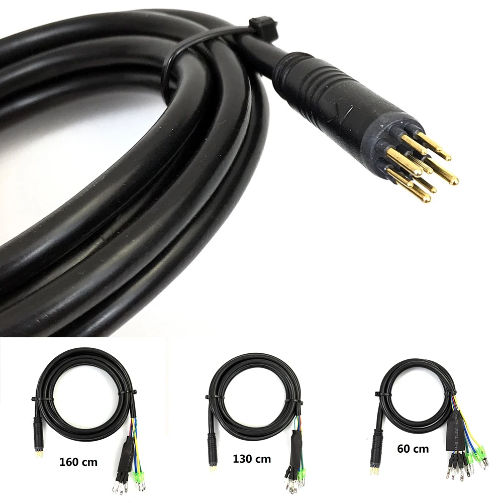 

9 Pin 60 130 160cm Electric Bicycle Motor Extension Cable For Ebike Motor Adapter With Hall Sensor Connector E-bike Accessory