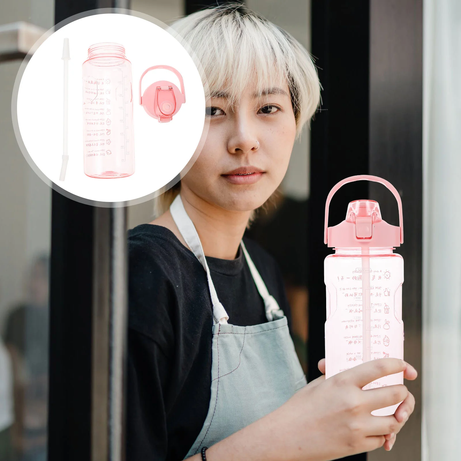 

Bottle Water Drinking Portable Strawshaker Large Jugcup Kettle Bottles Bikeleakproof Outdoor Hot Capacity Tumbler