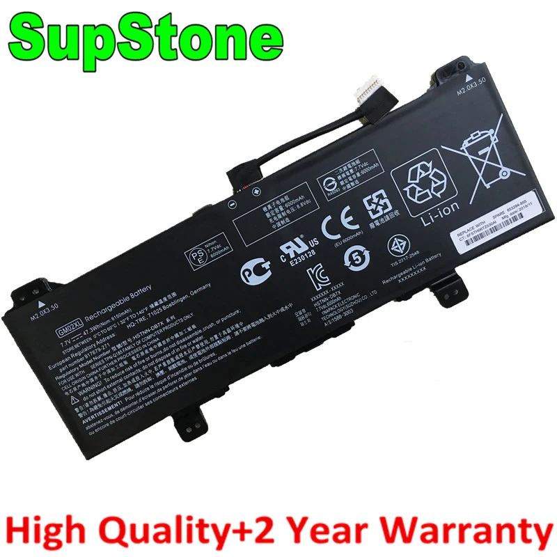 SupStone GM02XL GB02XL HSTNN-DB7X UB7M Аккумулятор для ноутбука HP Chromebook 14 G5, X360 11 G1 G2 G7,TPN-Q185 917725-855,14-DB0051CL