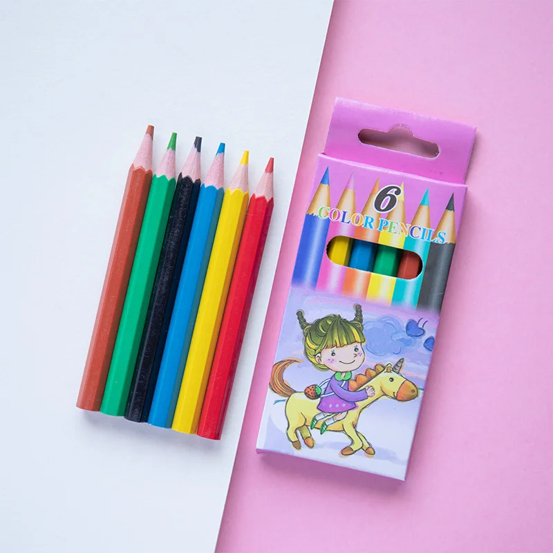 Set - 6 Vibrant Colors For Drawing Sketching And Coloring Pencils Stationery