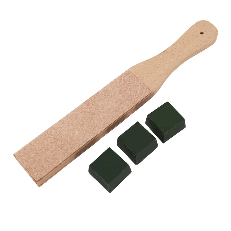 

AT14 Leather Stropping Kit Tools Leather Strop Board 3 Packs Leather Sharpening Polishing Compound Hone Knife Sharpener