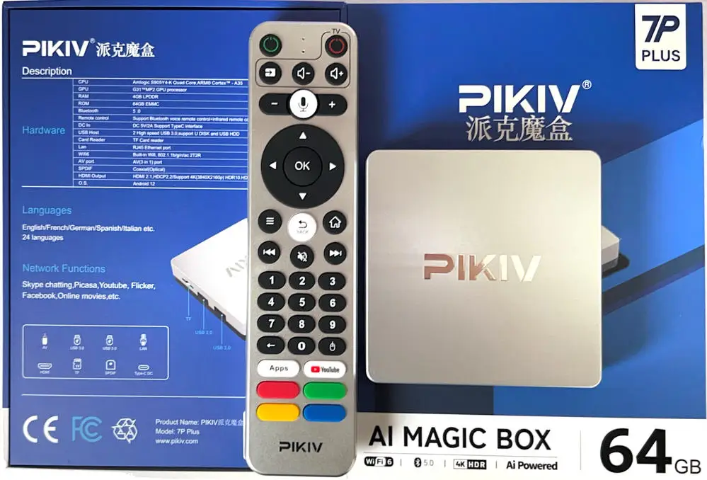 Фото Оригинальный PIKIV 7P Plus Высококачественная японская ТВ-приставка 4ГБ+64ГБ WiFi6 4K UHD Ультрастабильный медиаплеер Популярен в Корее, США, Канаде, Сингапуре, Великобритании, Австралии №2
