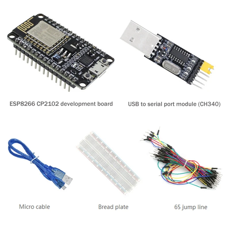 

ESP-12E ESP8266 CP2102 Nodemcu Lua V3 макетная плата WIFI + модуль последовательного порта USB + плата для хлеба + 65 перемычек + USB кабель