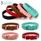 ошейник для собак ошейник для кошек товары для собак Кожаный ошейник для щенка котенка ожерелье-кольцо регулируемое удобное прочное