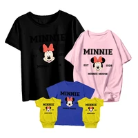 t shirt disney cartoon est 1928 minnie mouse kids short sleeve baby romper sweet adult unisex family matching outfit summer