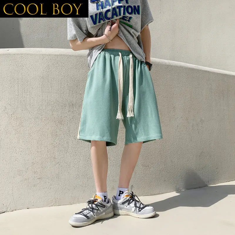 

Новинка 2022, летние шелковые шорты J GIRLS, мужская мода, толстая веревка, драпировка Стретч, короткие полосатые повседневные баскетбольные пят...