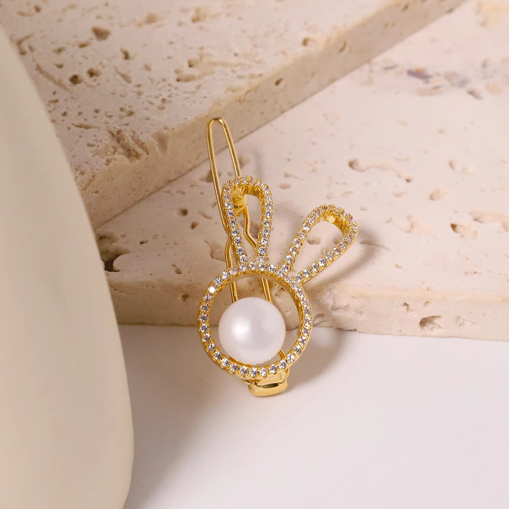 GLSEEVO натуральный пресноводный жемчуг инкрустированный цирконием Кролик милые