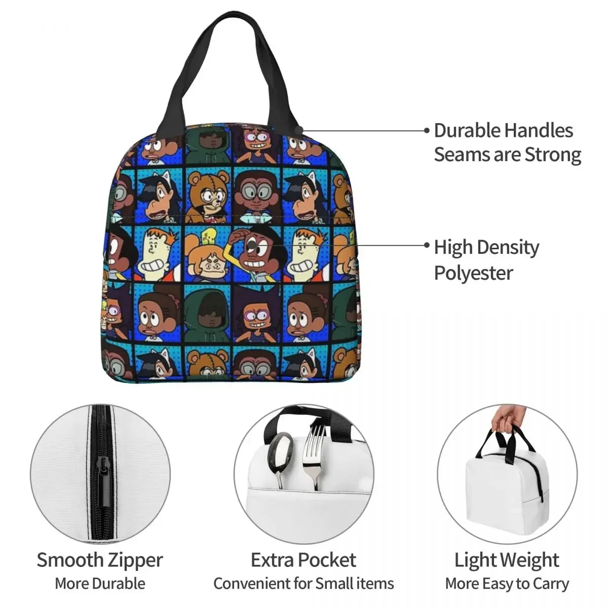 Синие изолированные сумки для обеда Craig Of The Creek портативные пикника термосумка