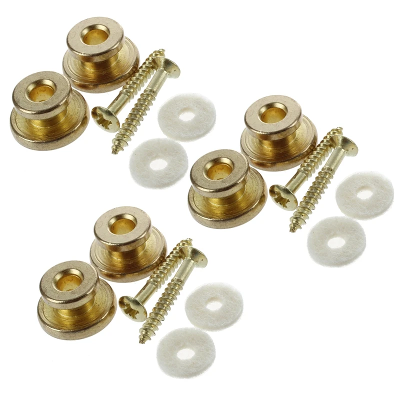 

6Pcs Golden Strap Button W/ Mounting Screw For Guitar Mandolin
