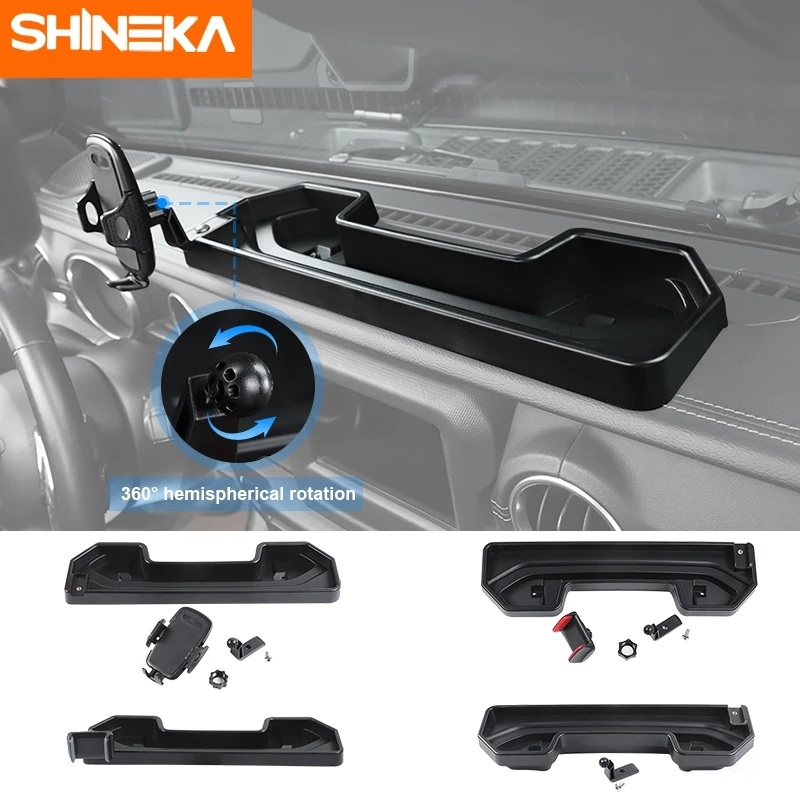 

SHINEKA Car Multi-function Mobile Phone Holder Organizer Box Tray Mount For Jeep Wrangler JL 4Xe 2021 2022 Interoir Accessories