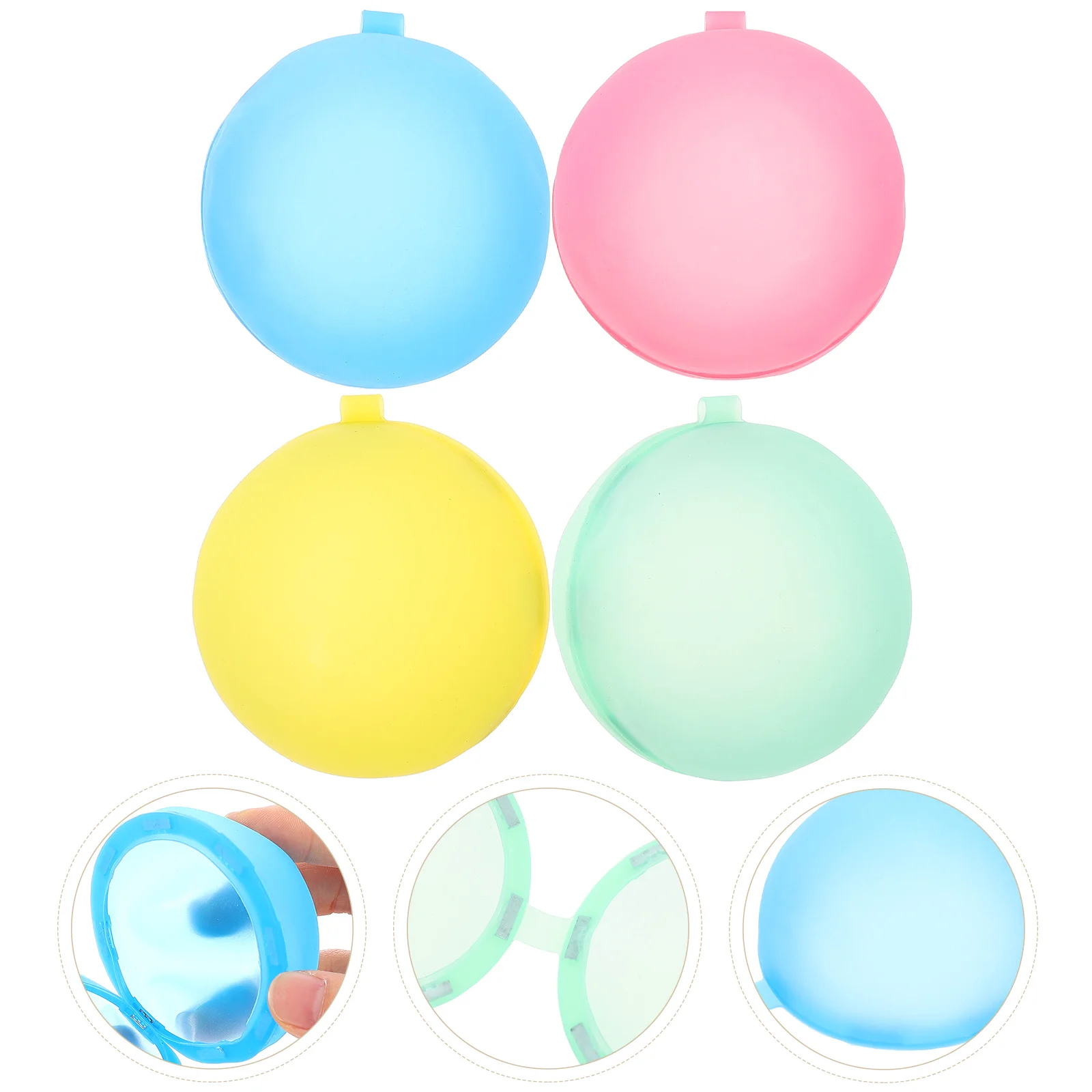 

4 Pcs Magnetic Silicone Water Reusable Balloons Splashing Game Balls Kids Self Sealing Toys