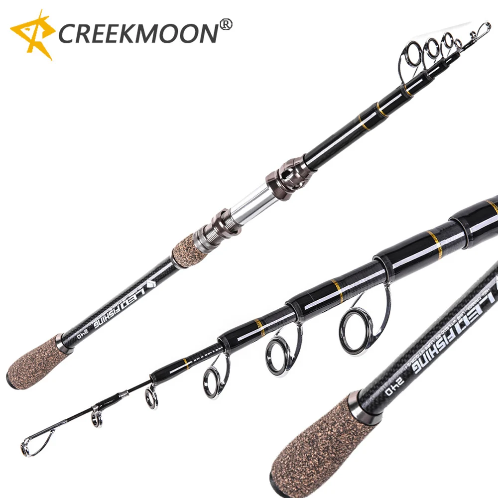 

Telescopic Carbon Fiber Sea Fishing Lure Rod 2.1m 2.4m 1.8m Long-distance Casting Rods Flame MH Hard Carp Spinning Lure Pole