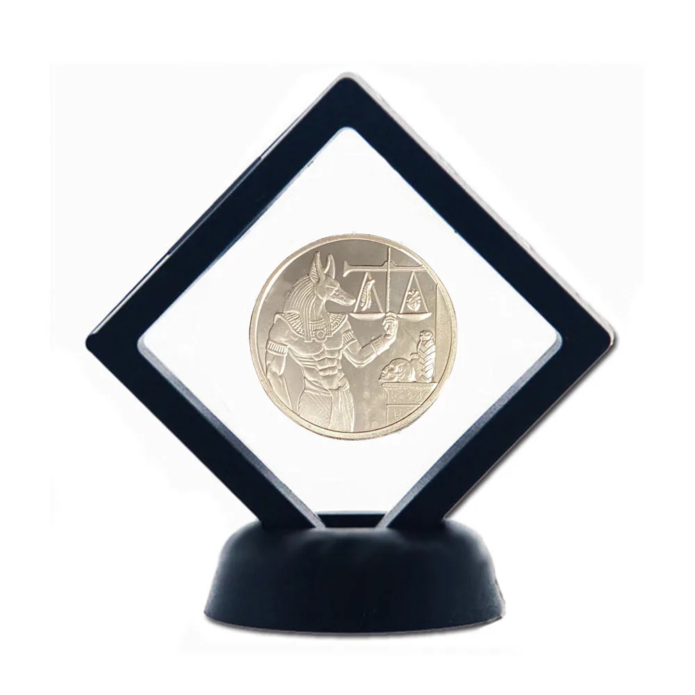 1 шт. Посеребренная копия монеты египетского бога смерти Анубис памятные с рамкой