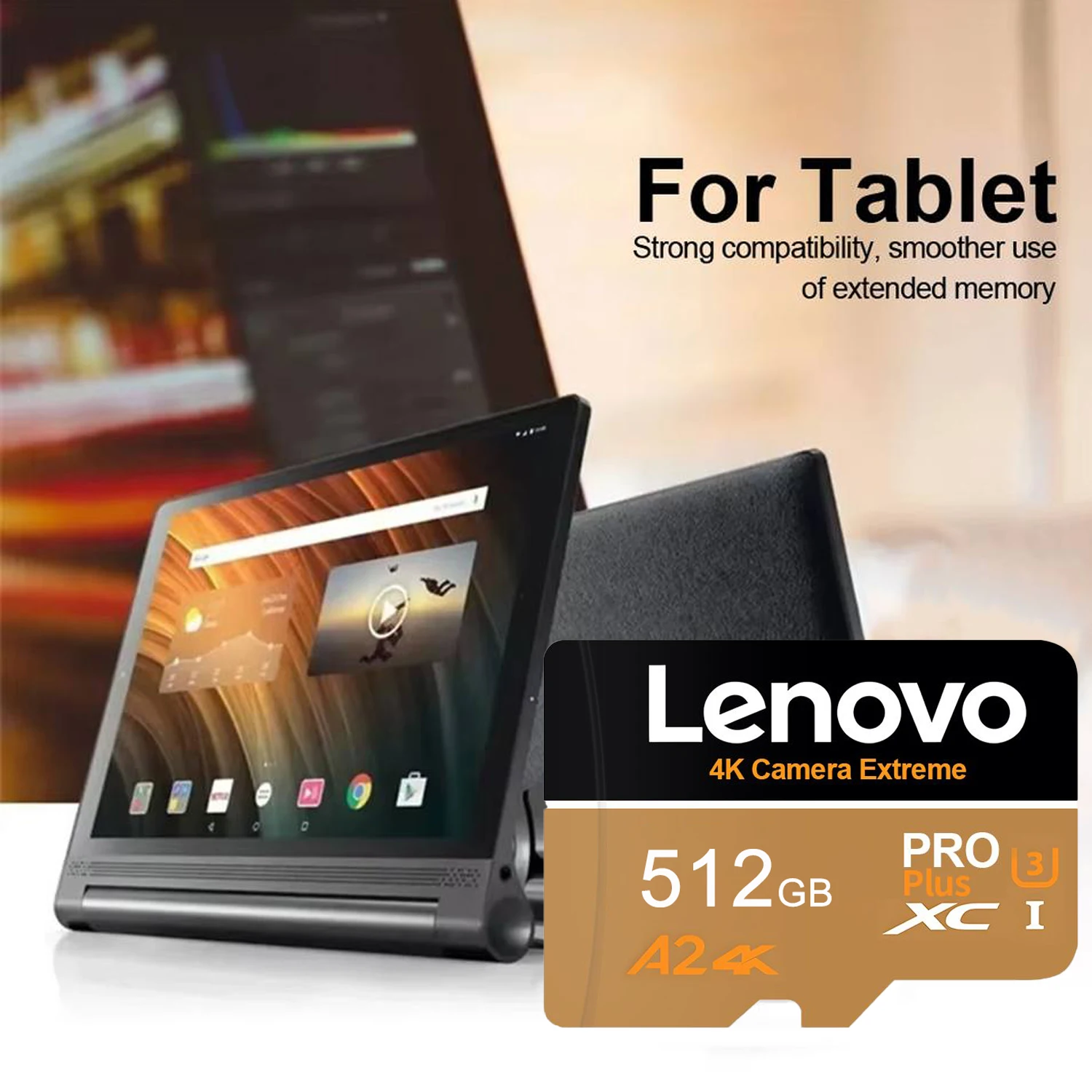 Фото Карта памяти Lenovo Micro SD 512 ГБ, SD-карта памяти 128 ГБ, флеш-карта Micro SD TF U3 V30, видео-карта TF для камер и устройств видеонаблюдения №3