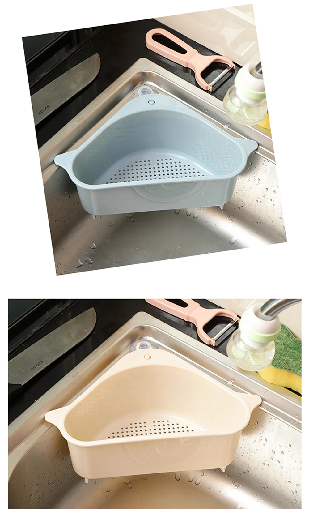 

Kitchen Sink Storage Rack Household Triangle Dishwasher Drain Rack Dishcloth Vegetable Storage Rack Sundry Storage Basket