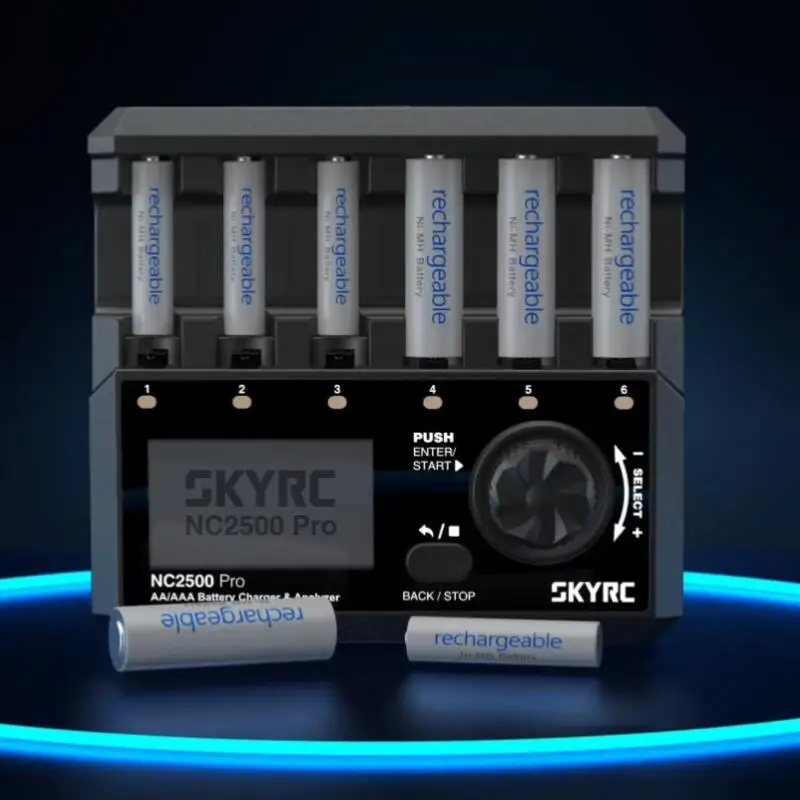 

Умное быстрое зарядное устройство SKYRC NC2500 PRO, зарядное устройство с анализатором обновления для аккумуляторов AA/AAA NiMH/NiCD с большим ЖК-экраном