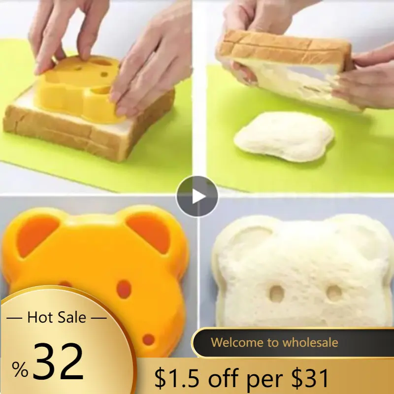 

Teddy Bear Sandwich Mold Toast Bread Making Cutter Mould Cute Baking Pastry Tools Children Interesting Food Kitchen Accessories
