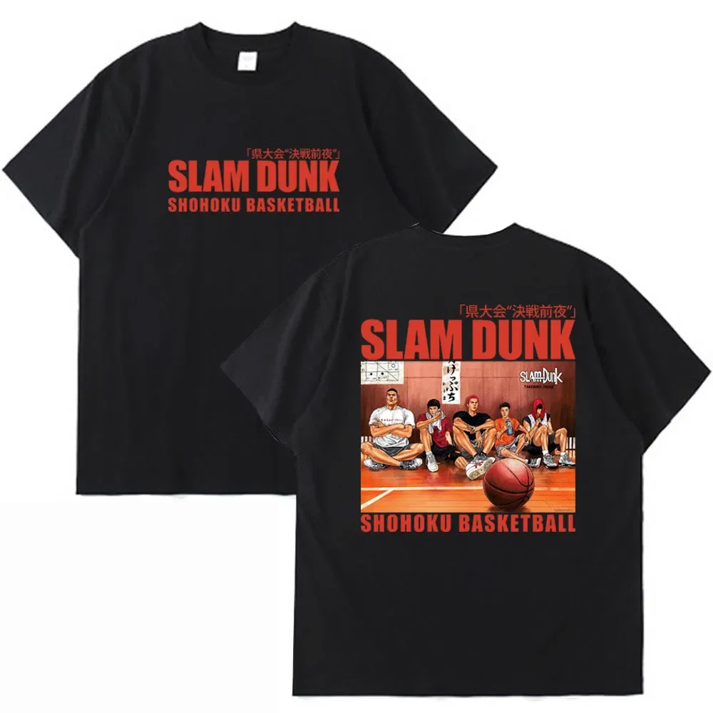 

T-shirt For Men Cotton Oversize Short Sleeve Tee Women Top Streetwear Couple Clothing Slam Dunk Anime Basketball Manga Graphic