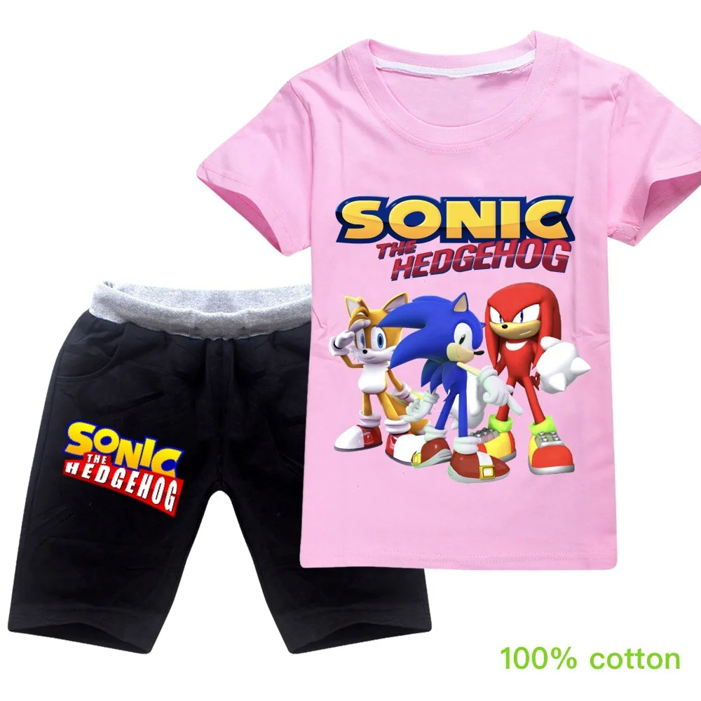 Одежда для маленьких девочек Sonic одежда мальчиков и подростков футболка шорты