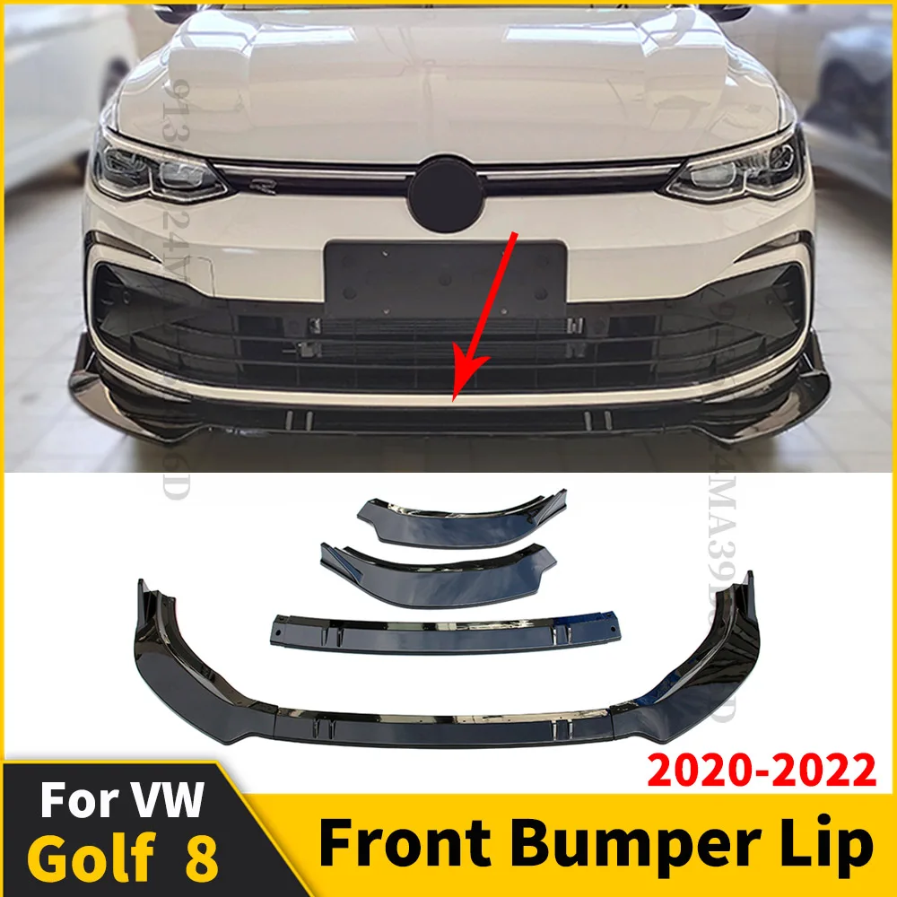 

Спортивный передний бампер, защита для подбородка, сплиттер, дефлектор для VW Golf 8 MK8 2020 2021 2022 Life GTI GTD R, Настройка линии