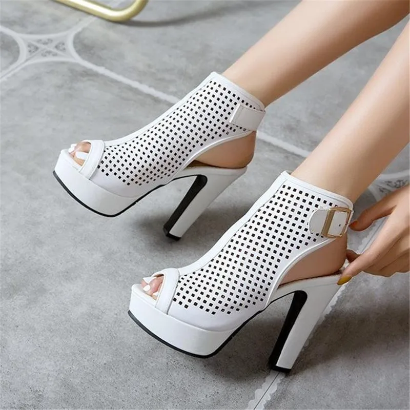 

Сандалии женские на высоком каблуке, Босоножки с открытым носком, ремешком и пряжкой, модные элегантные туфли для отдыха, лето