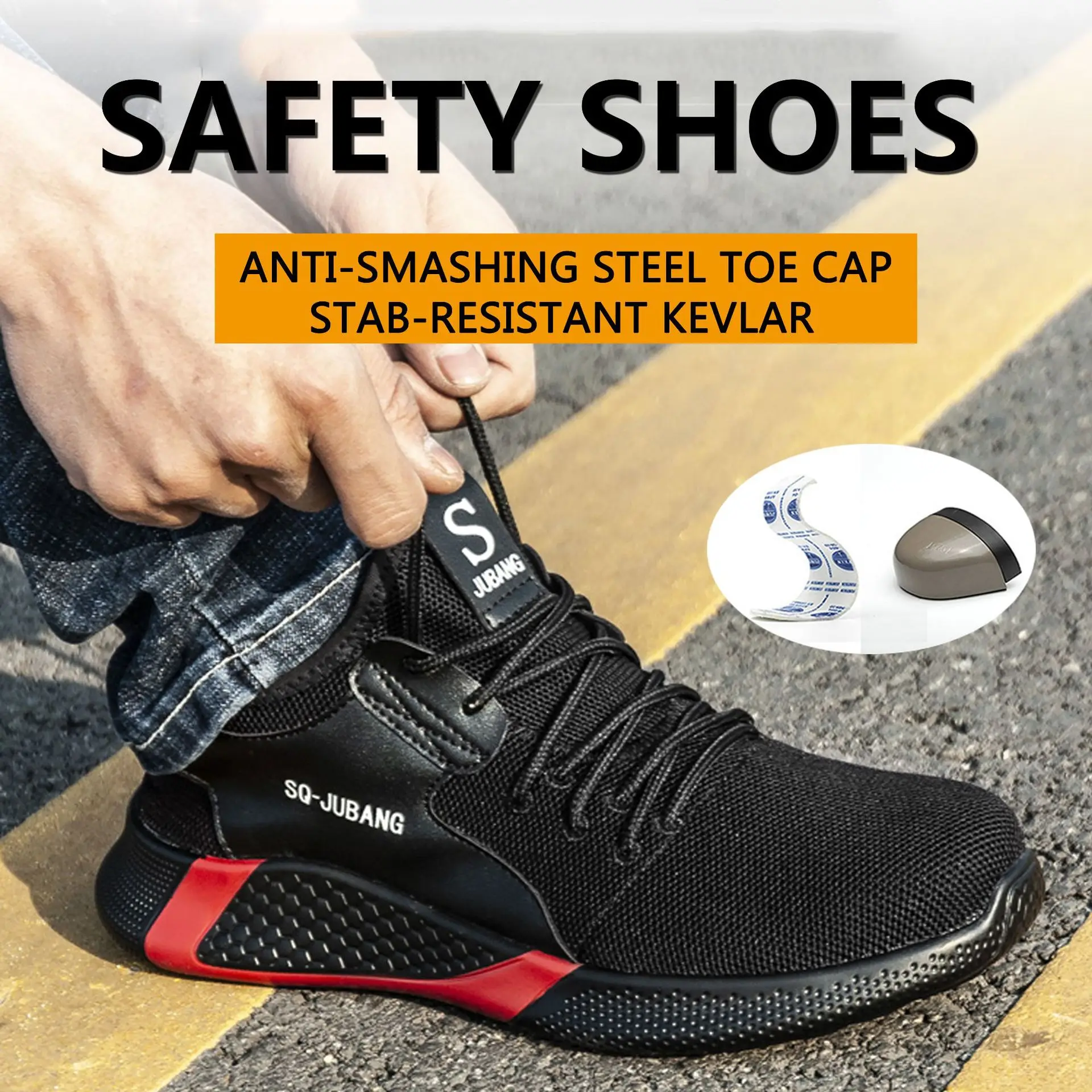 

Work Boots Breathable Safety Shoes Men's Lightweight Summer Anti-Smashing Piercing Work Sandals Protective Single Mesh Sneaker