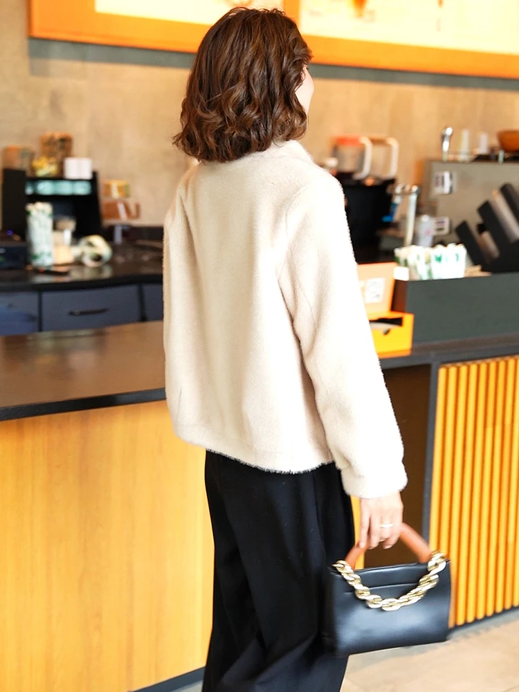 Haining шуба женская из искусственного норкового меха 2024 зимняя новая мода