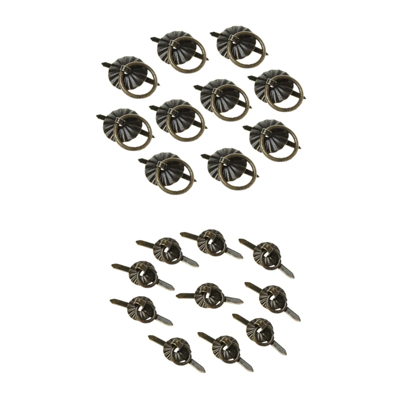 

C63B 10pcs Green Bronze Color Ring Pin Handle Drawer Cabinet Desk Pull Knob Furniture