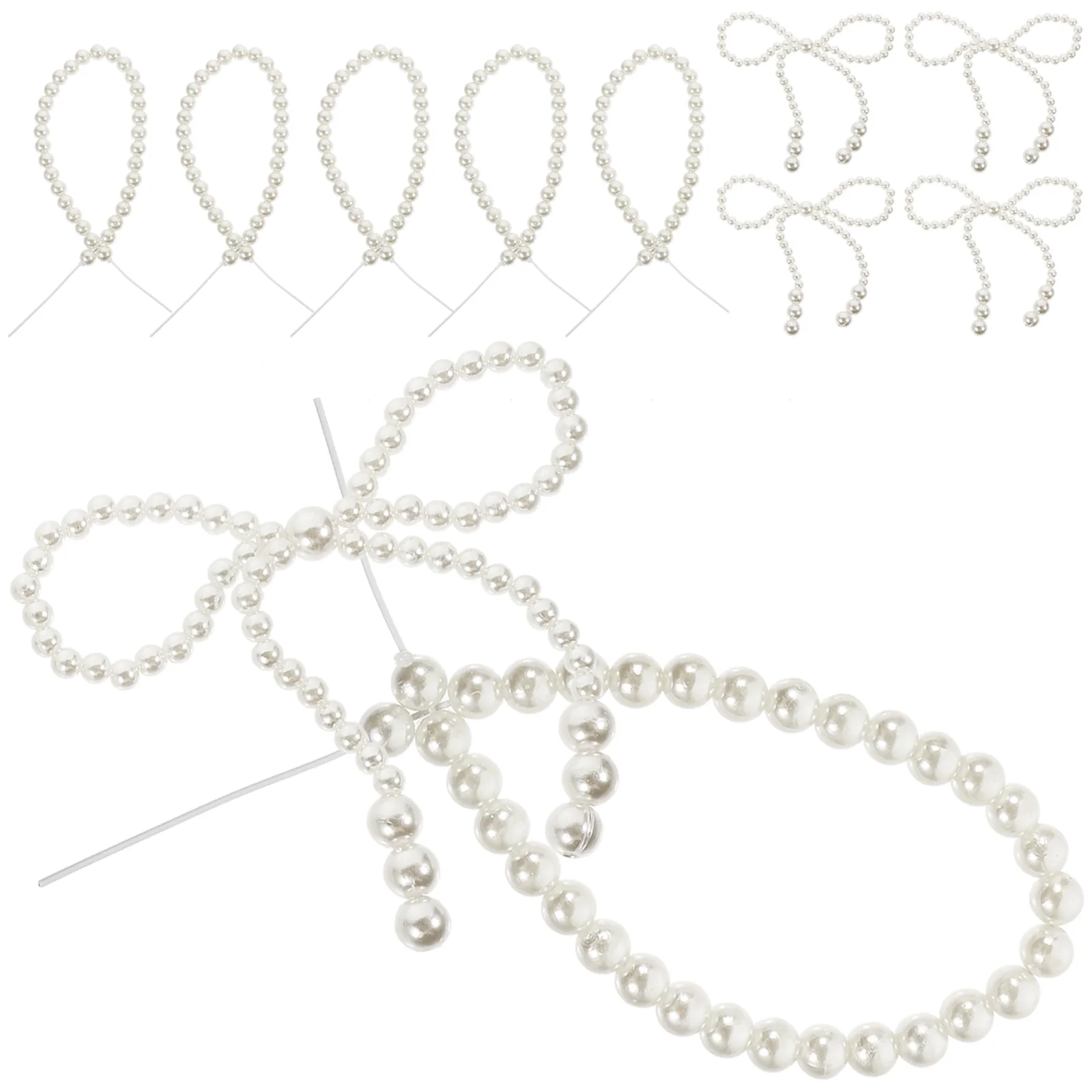 10 шт. украшения для торта на день рождения с жемчужным бантом свадебный топпер