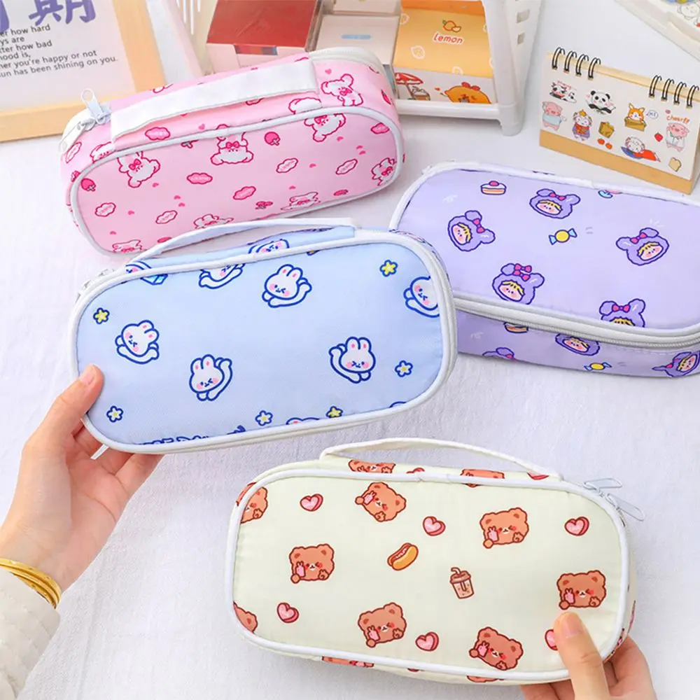 

Stationery Bag School Supplies Large Capacity Storage Box Bear Pencil Case Kawaii Pencil Bags Love Rabbit Pencil Bag