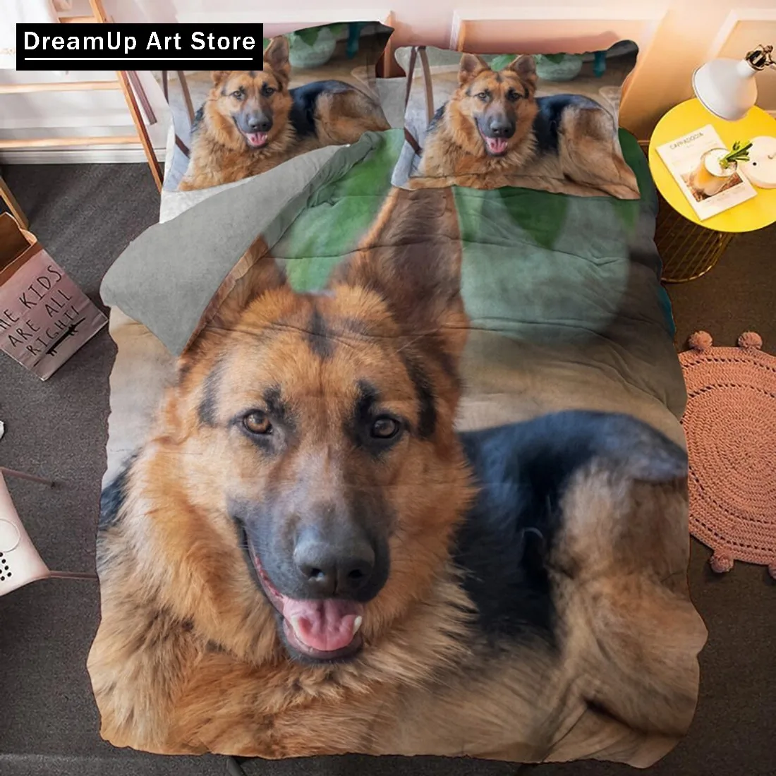 Немецкая овчарка полицейская собака животные пододеяльник комплект постельного