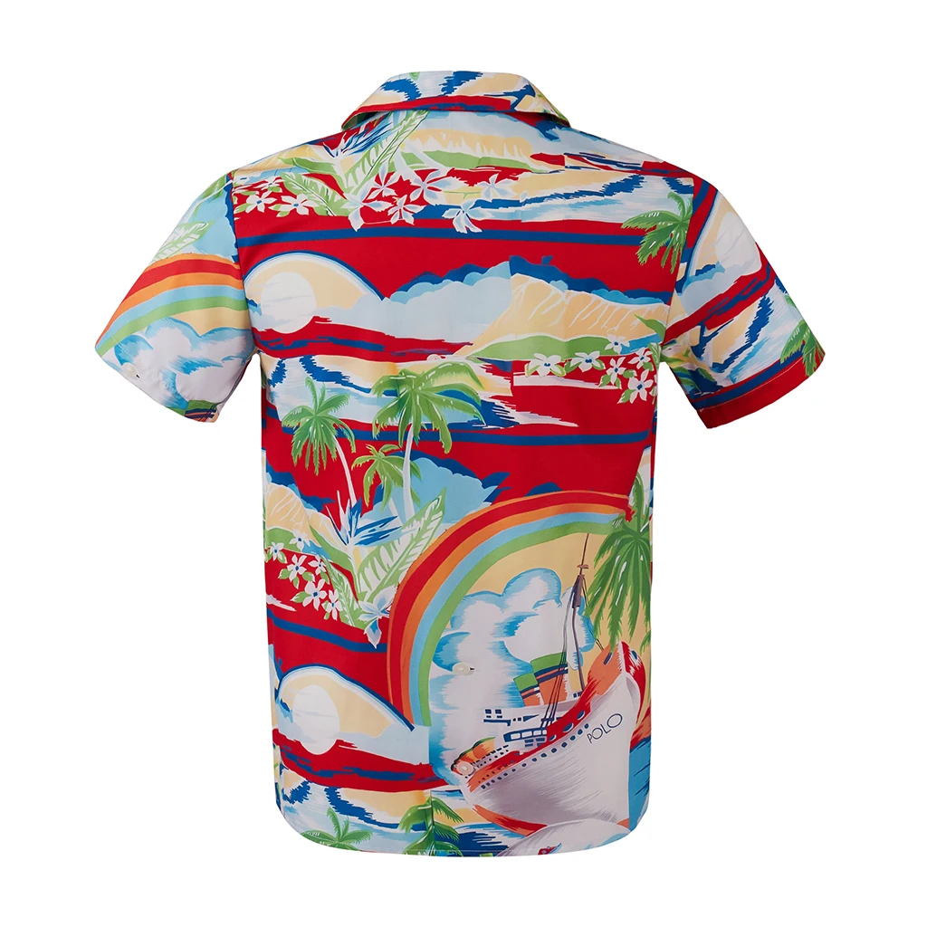 Гавайская пляжная рубашка с коротким рукавом для взрослых